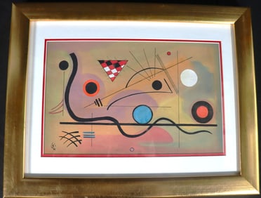 Framed Mixed Media on paper signed Vasily Kandinsky and dated 36