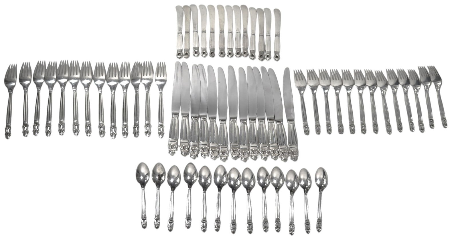 Georg Jensen Acorn Sterling Silverware for Thirteen 65 pieces (1 of 17)