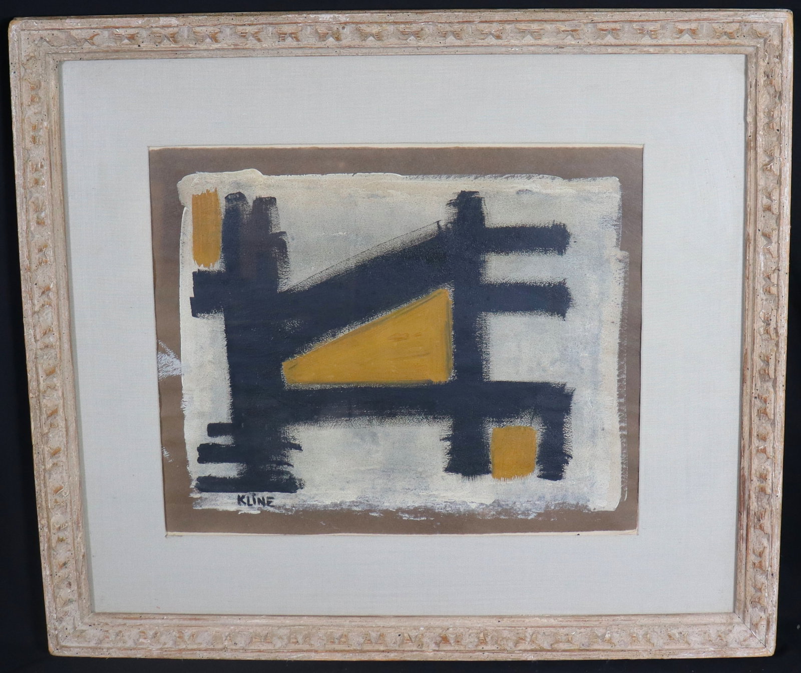 Framed Mixed Media on paper signed KLINE lower left (1 of 6)