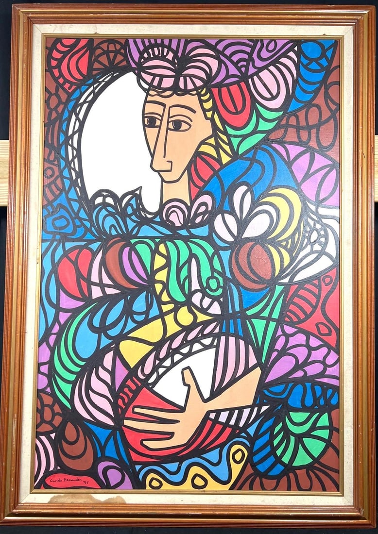 Framed Oil on Canvas signed Cundo Bermudez and dated 1975 (1 of 4)