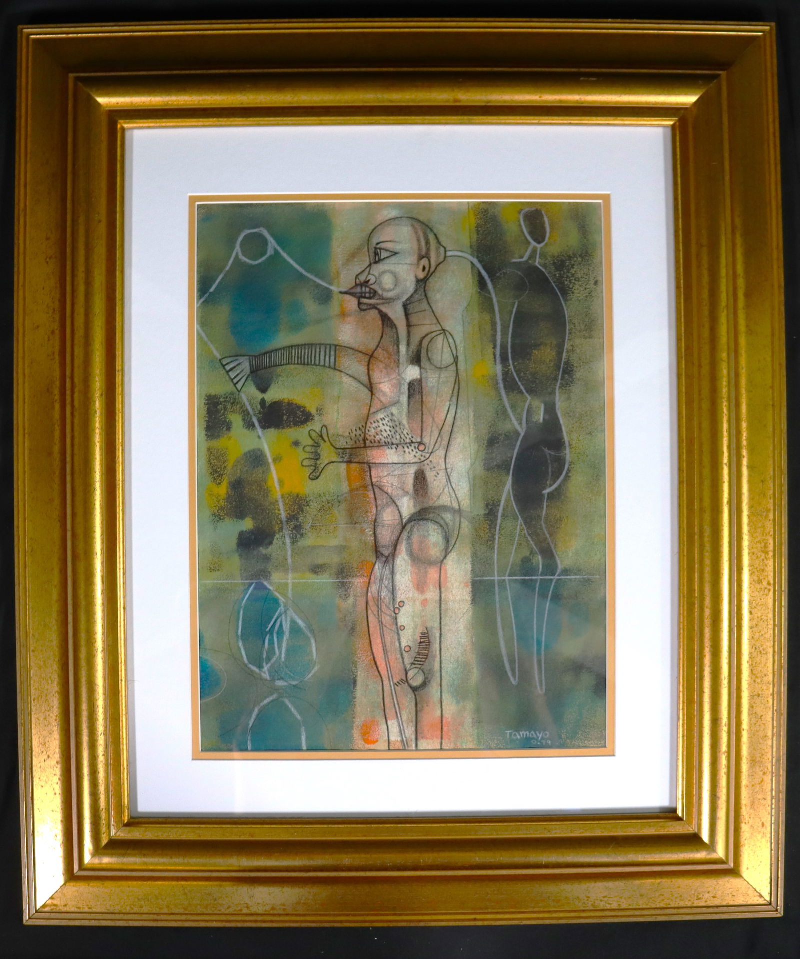 Framed Mixed Media on paper signed Rufino Tamayo and dated 79, lower right (1 of 4)