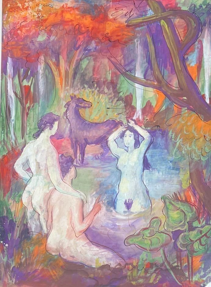 Framed Mixed Media on Paper signed Mario CARRENO (1913-1999) (1 of 5)