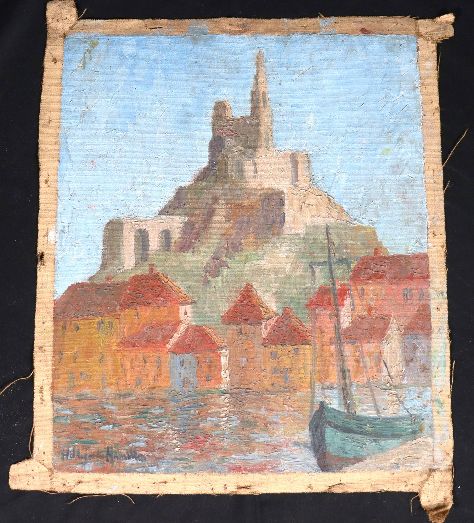 Unframed Oil on canvas signed Hildegarde Hamilton: Unframed Oil on canvas signed Hildegarde Hamilton Hildegarde Hamilton, American (1898 - 1970) DIMENSIONS: Height 18 inch / 45,7 cm &nb