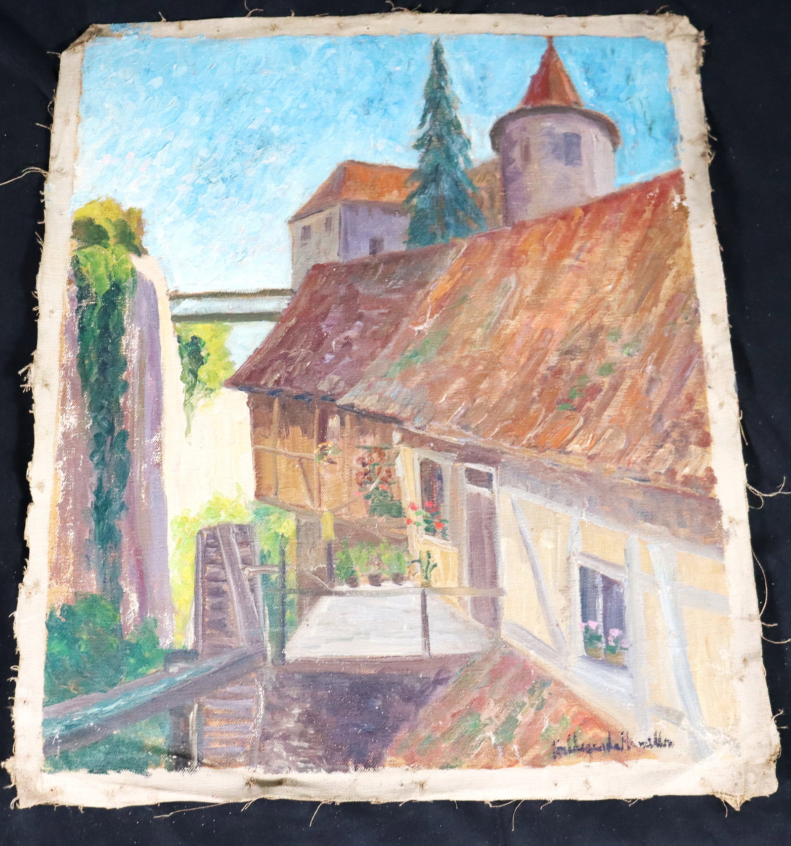 Unframed Oil on canvas signed Hildegarde Hamilton: Unframed Oil on canvas signed Hildegarde Hamilton Hildegarde Hamilton, American (1898 - 1970) DIMENSIONS: Height 24 inch / 61 cm 