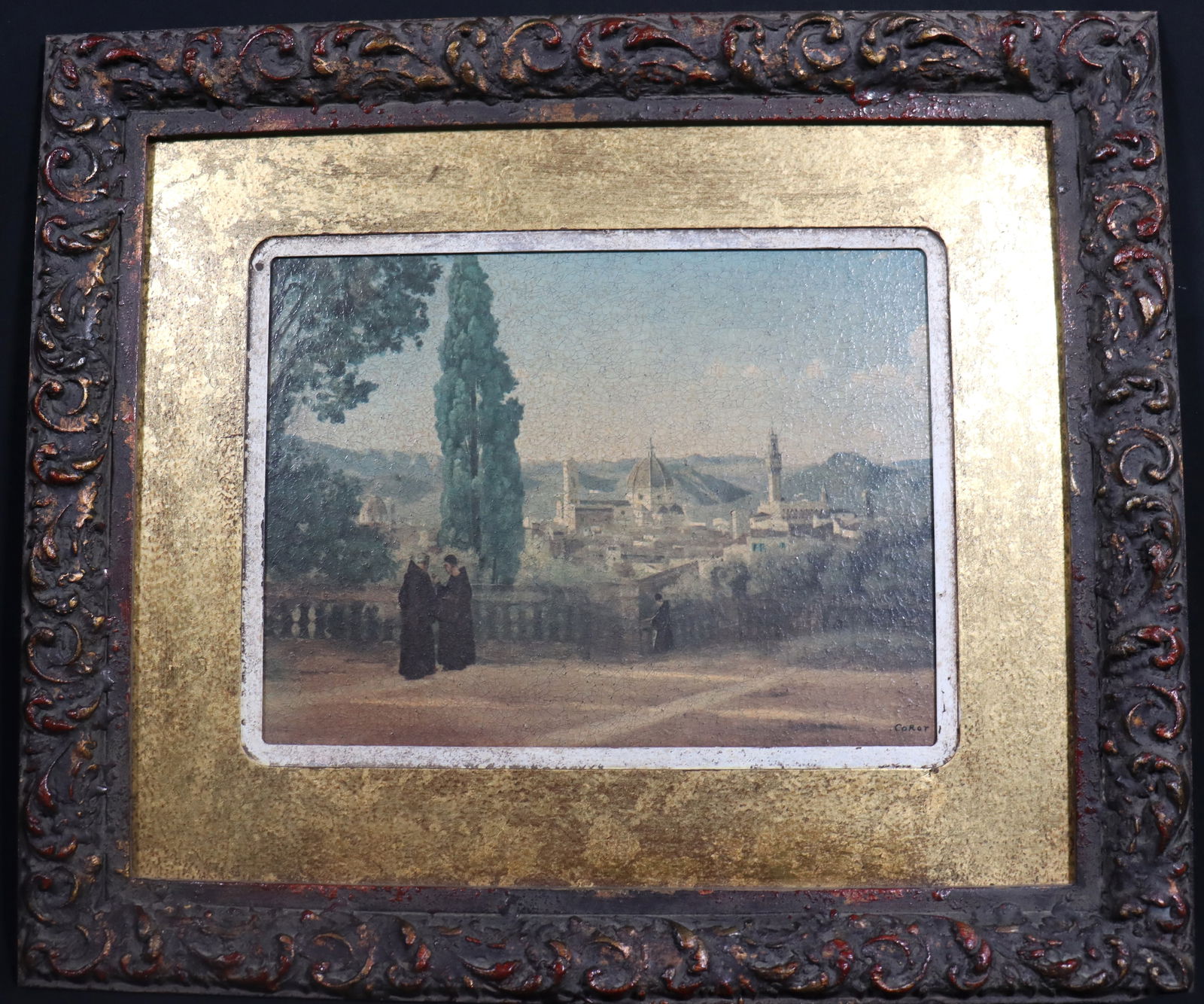 Frame Oil on Wood Panel signed COROT (1 of 5)