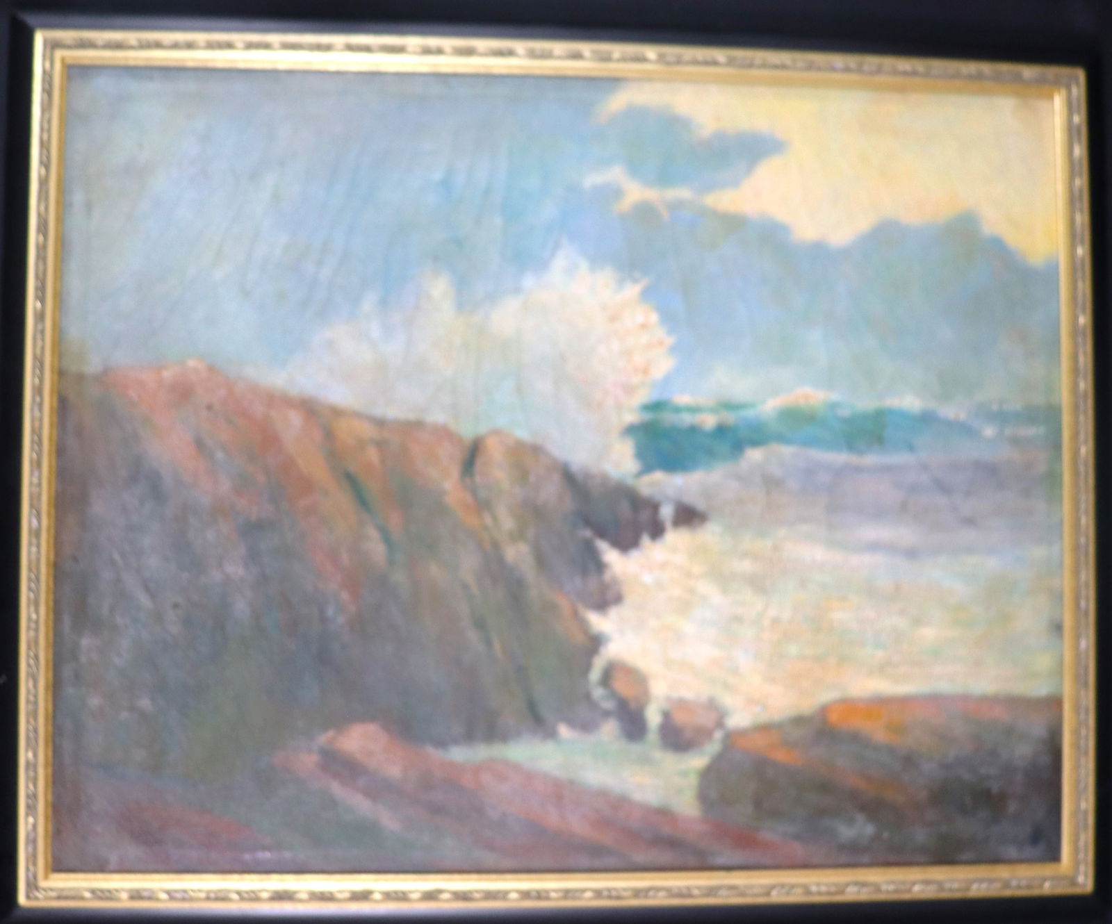 Framed Oil on Canvas Signed Enrique CRUCET (1895-1979) Cuban artist. (1 of 8)