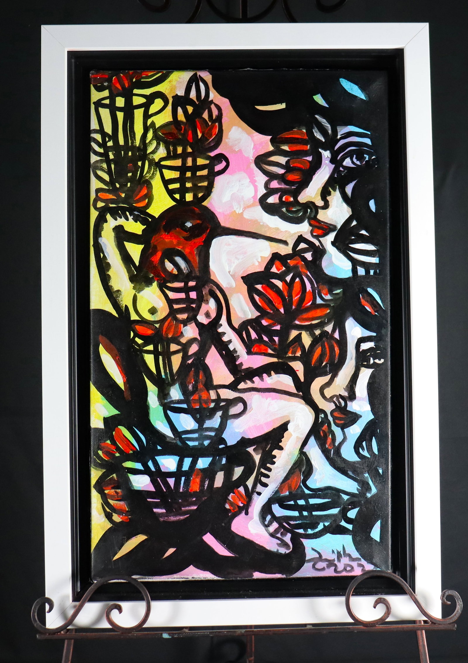 Framed Mixed media on canvas signed Zaida DEL RIO and dated 2022 With COA (1 of 5)