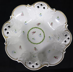 Reichenbach Footed Porcelain Bowl from Germany Fine China Hand Painted