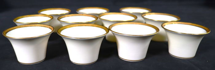 Eleven Demitasse Lenox Liners (Cream, Gold Trim)