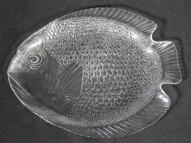 Arcoroc Poisson Clear Glass Fish Shaped Serving Platter made in France