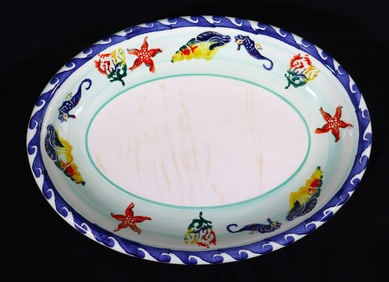 Ceramica Platter Serving Tray by F. Giorgi Hand Painted made in Italy