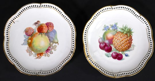 SET of 2 Schumann Arzberg Porcelain Fruit Plates Bavaria Germany