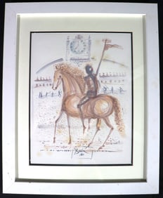 Framed Mixed Media on paper signed DALI and dated 1966