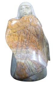 Doug Hyde (Native American, b. 1946) stone sculpture; Engraved D. Hyde with artist's symbol
