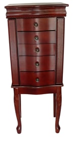 Jewelry Armoire with 5 Drawers 2 Side Doors black Felt Interior