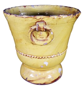Rustic garden yellow ceramic Planter by Vietri made in Italy