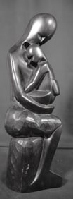 Wooden Carved sculpture depictive La maternity