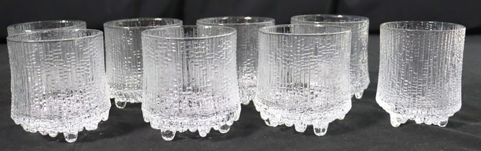 Eight Tapio Wirkkala Ultima Thule Glassware