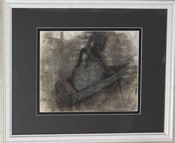 Alexis Leyva Machado Kcho (Born 1970) Cuban Framed Mixed media on paper, signed.