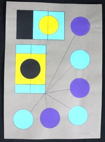 UNFRAMED Casein and Graphite on Cardboard signed LOLO soldevilla with COA