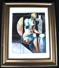 Framed Mixed Media on Paper signed MORALES and dated 69
