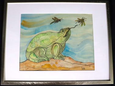 Framed mixed Media on Paper signed TOLEDO