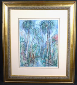 Framed Pastel on paper signed Hector Molne with COA