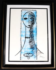 Framed Mixed media on paper signed JUAN ROBERTO DIAGO and dated 2022