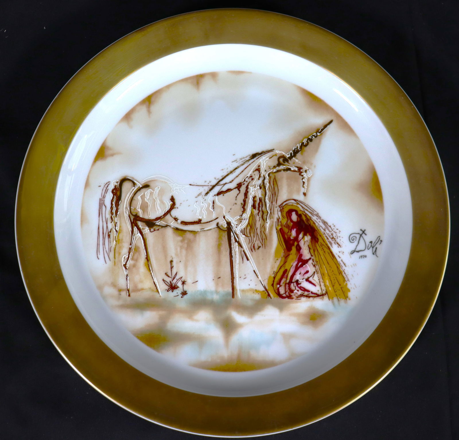 Salvador Dalí: "Los Caballos Dalinianos, El Unicornio dated 1970