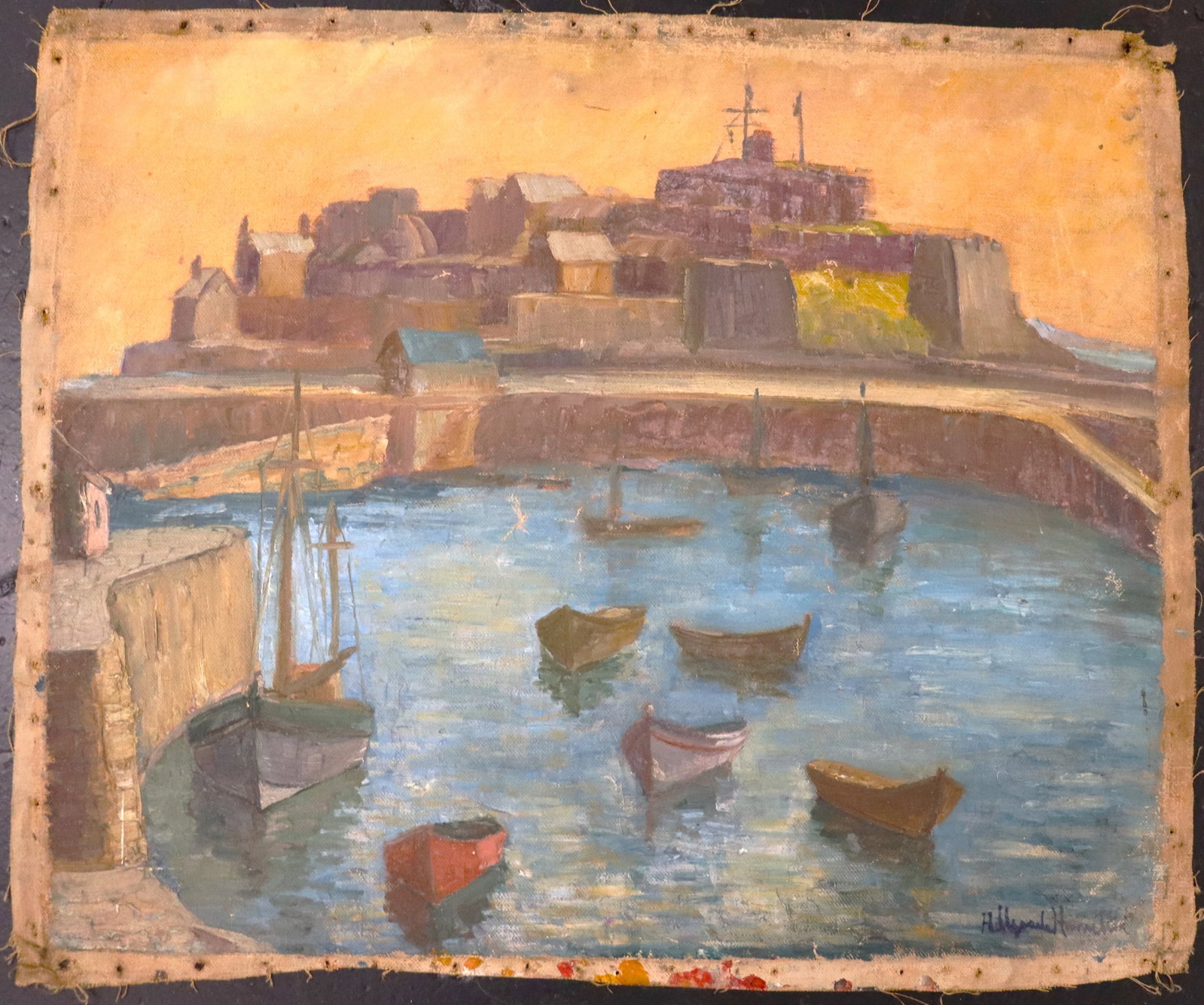 Unframed Oil on canvas signed Hildegarde Hamilton: Unframed Oil on canvas signed Hildegarde Hamilton Hildegarde Hamilton, American (1898 - 1970) DIMENSIONS without frame: Height 20 inch / 50,7 cm &nb