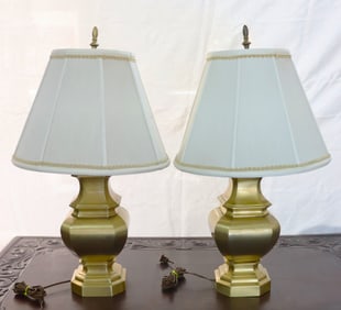 Set of two Vintage Golden Metal Lamp