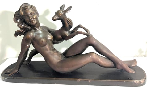 Figure of a Lady with a fan, Art Deco style
