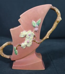 Vintage Roseville Art Pottery Apple Blossom Pink Vase