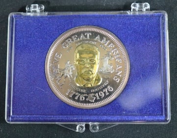 1776-1976 Twelve Great Americans Silver / Gold COIN THEODORE ROOSEVELT