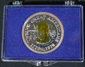1776-1976 Twelve Great Americans Silver / Gold COIN Dwight d. Eisenhower