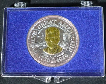 1776-1976 Twelve Great Americans Silver / Gold COIN John Kennedy
