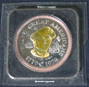 1776-1976 Twelve Great Americans Silver / Gold COIN John Paul Jones