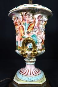 Capodimonte urn turned into a table lamp