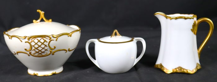 Three unmatched porcelain white set
