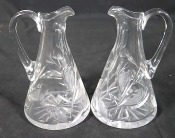 Vintage Condiment Glass Bottles Oil and Vinegar