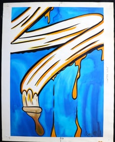 Unframed Oil on Canvas Signed John "Crash" Matos and dated 89 lower right