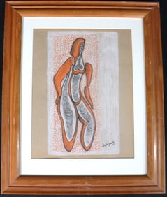 Framed Mixed Media on Paper signed Archipenko Lower right