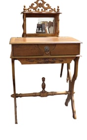 VINTAGE VANITY, DRESSING TABLE with STOOL