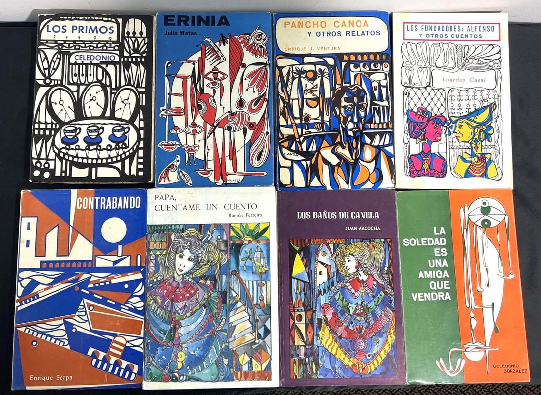 Eight books written in Spanish with their covers made by Jose Mijares and autographed by the artist (1 of 12)