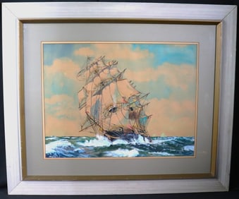 Framed Mixed Media on Paper signed Marjorie Kubala American (20th Century)