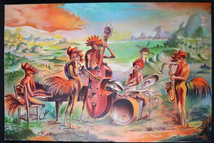 Oil on Canvas signed Omar Corrales (Cuban, B 1952) and dated 2023 lower right