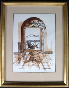 Framed Mixed Media on Paper, signed JUAN NAVARERETE and dated 1997, Cuban