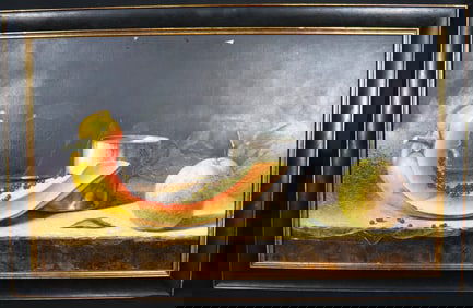 Framed Oil on Canvas signed lower left (illegible signature)
