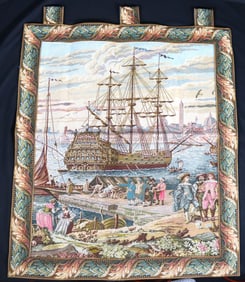 Tapestry The Galleon and the Harbour after Franceso Guardi