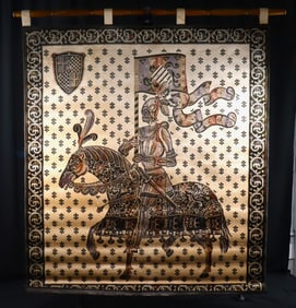 Vintage Tapestry the Knight with the Arms of Jean de Daillon
